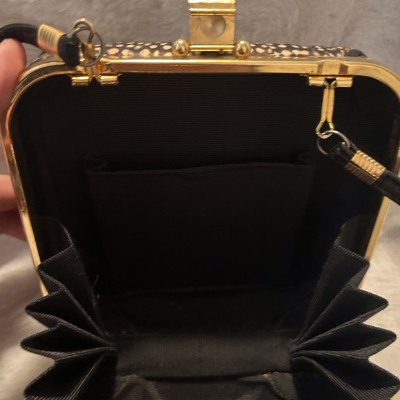 Bags Vintage197 Rare Hard Shell Evening Bag Covered In Pheasant